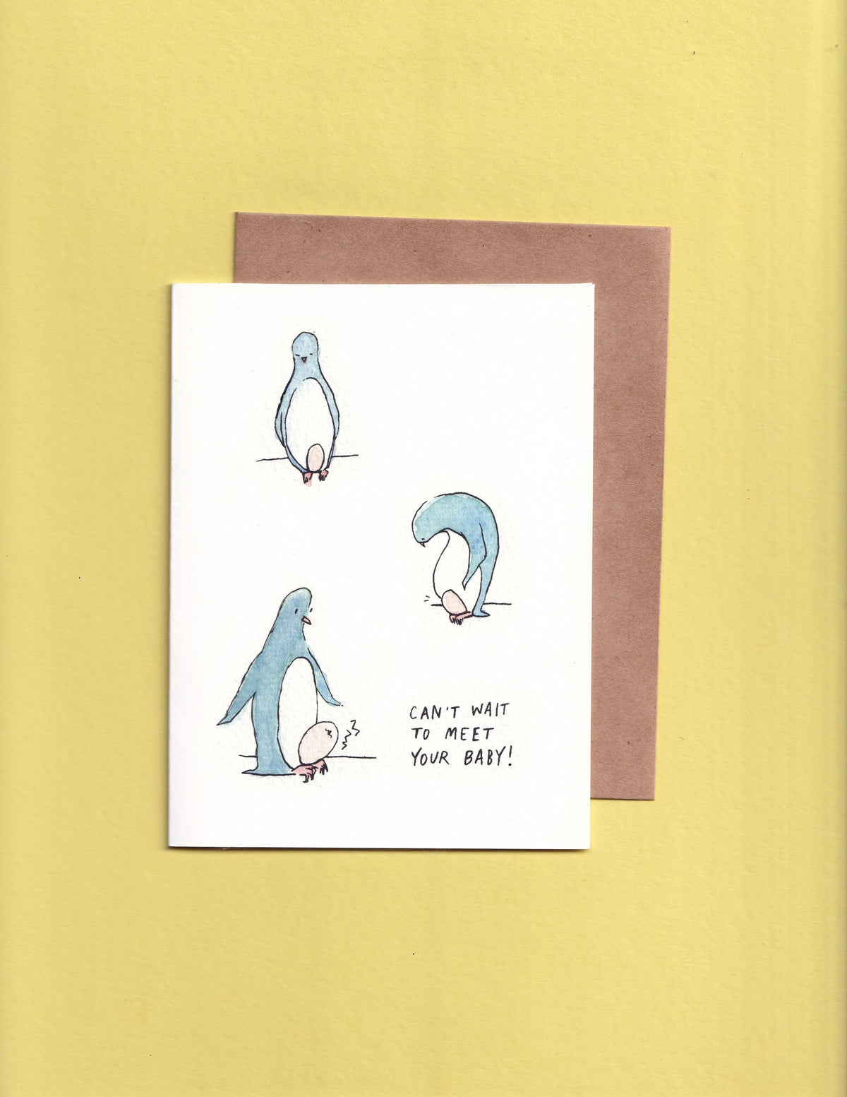 Expecting Penguin Baby Card