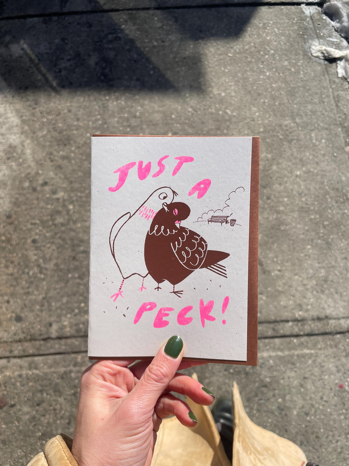 Pigeon Love - Screen Printed Greeting Card