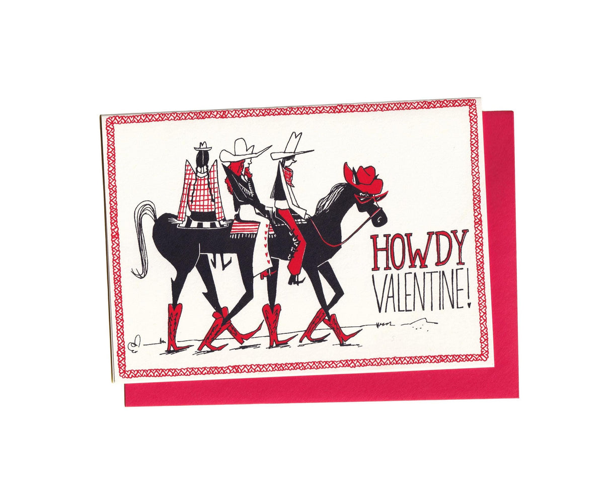 Cowgirl Valentine - Screen Printed Card
