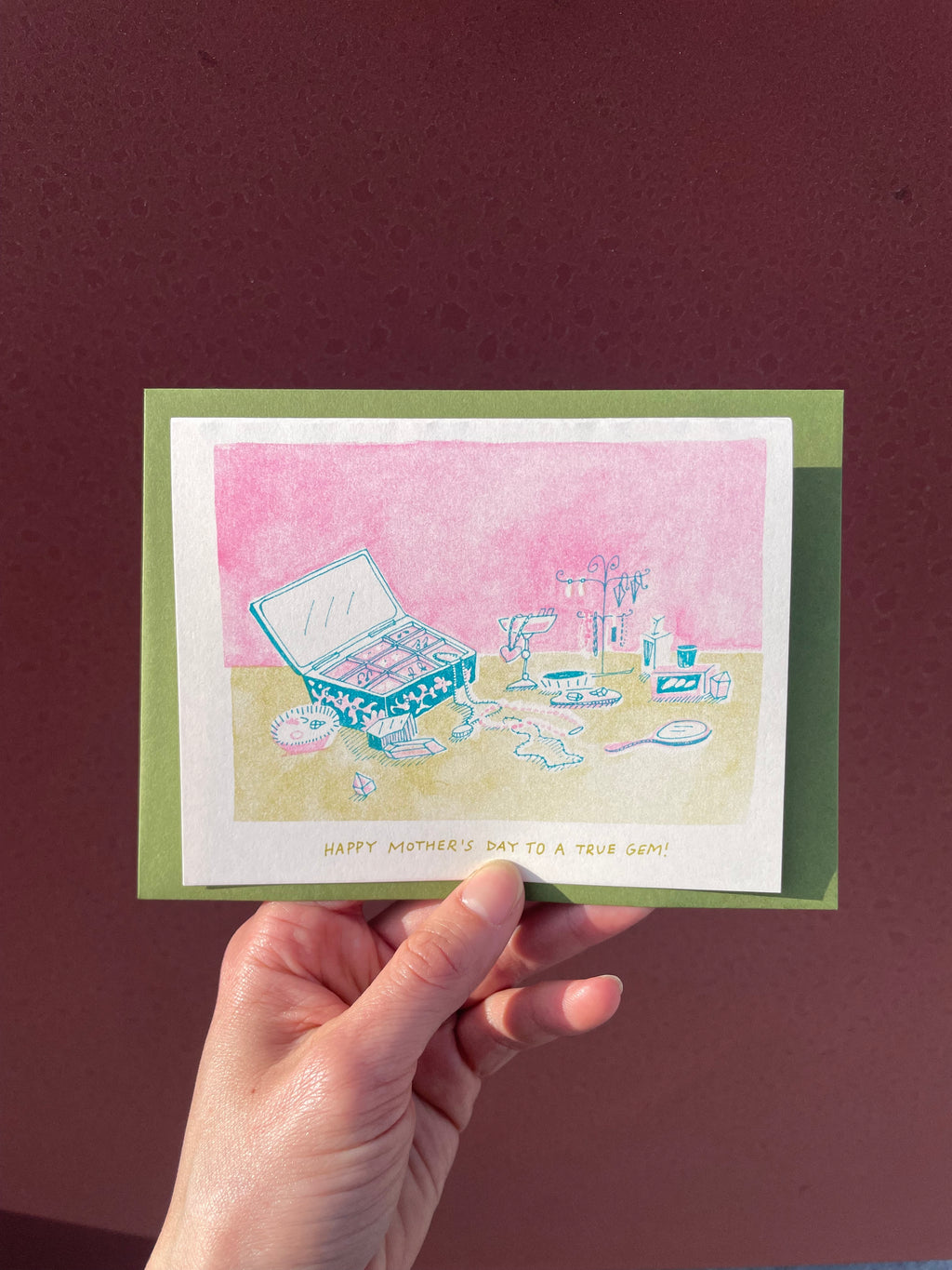 Gem - Risograph Mother's Day Card