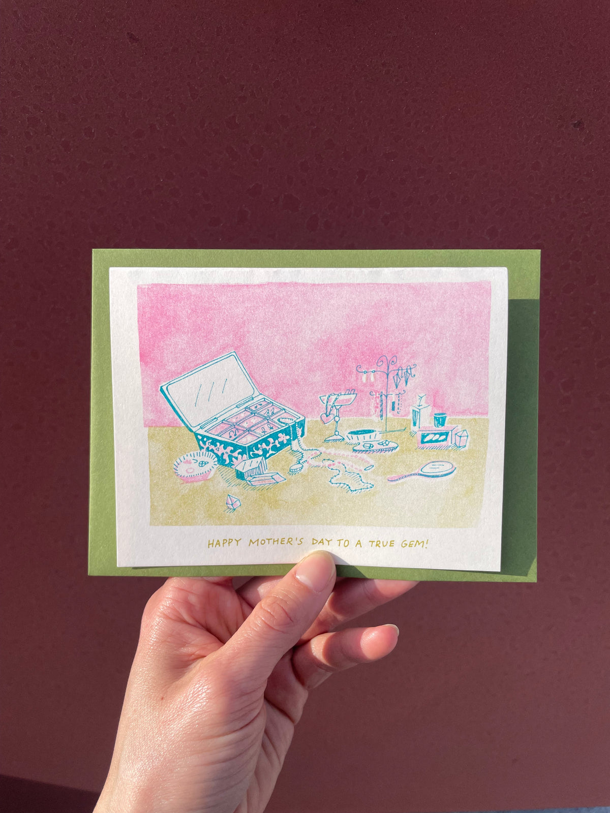 Gem - Risograph Mother's Day Card