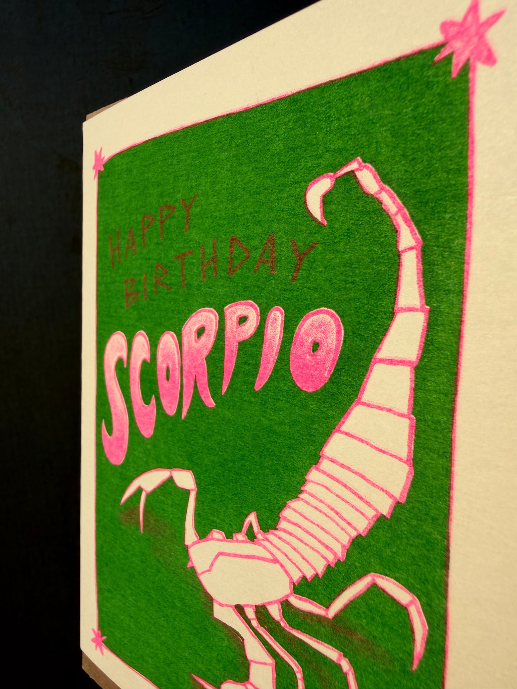 Happy Birthday Scorpio - Risograph Card
