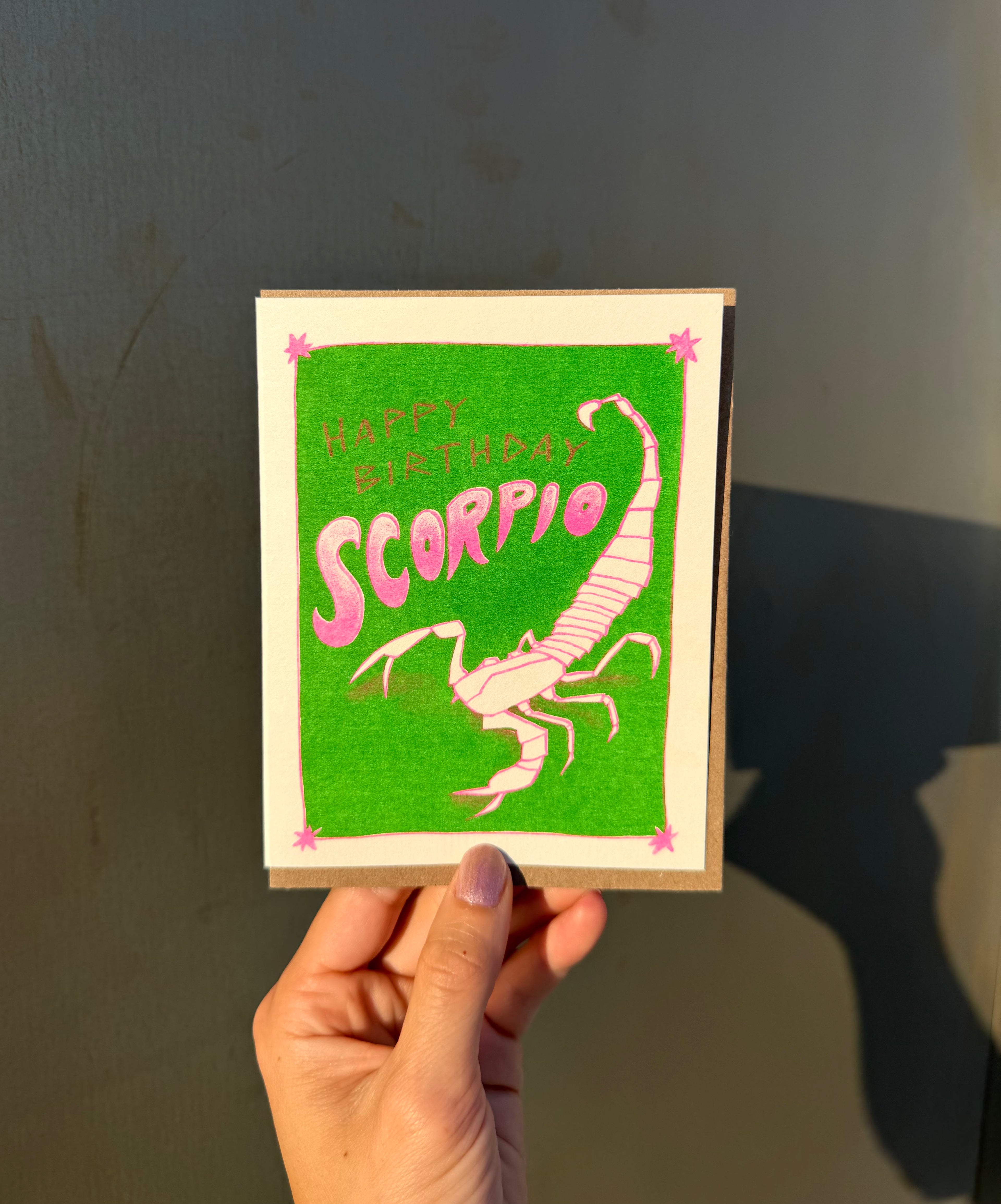 Happy Birthday Scorpio - Risograph Card