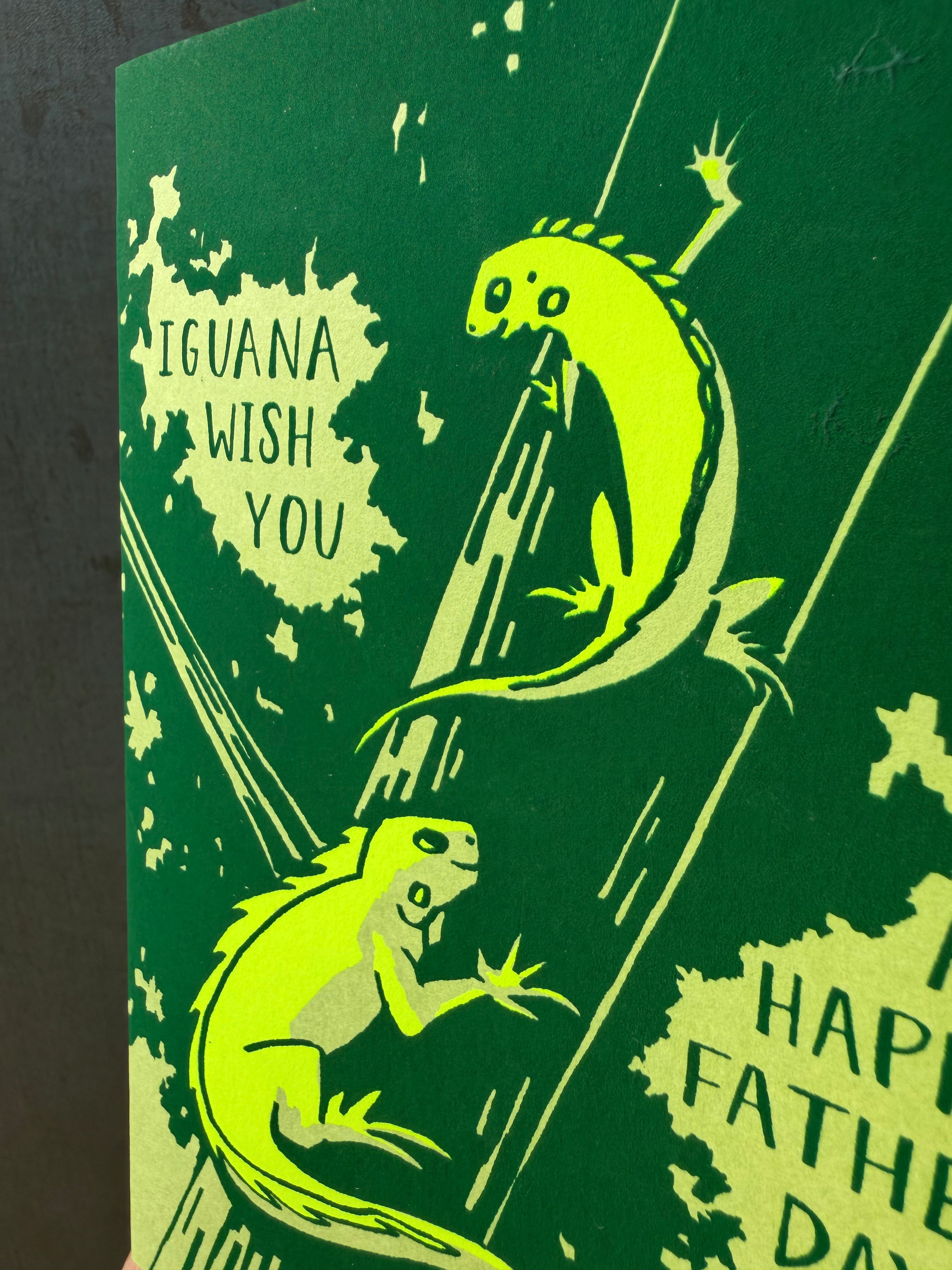 Iguana - Screen Printed Father's Day Card