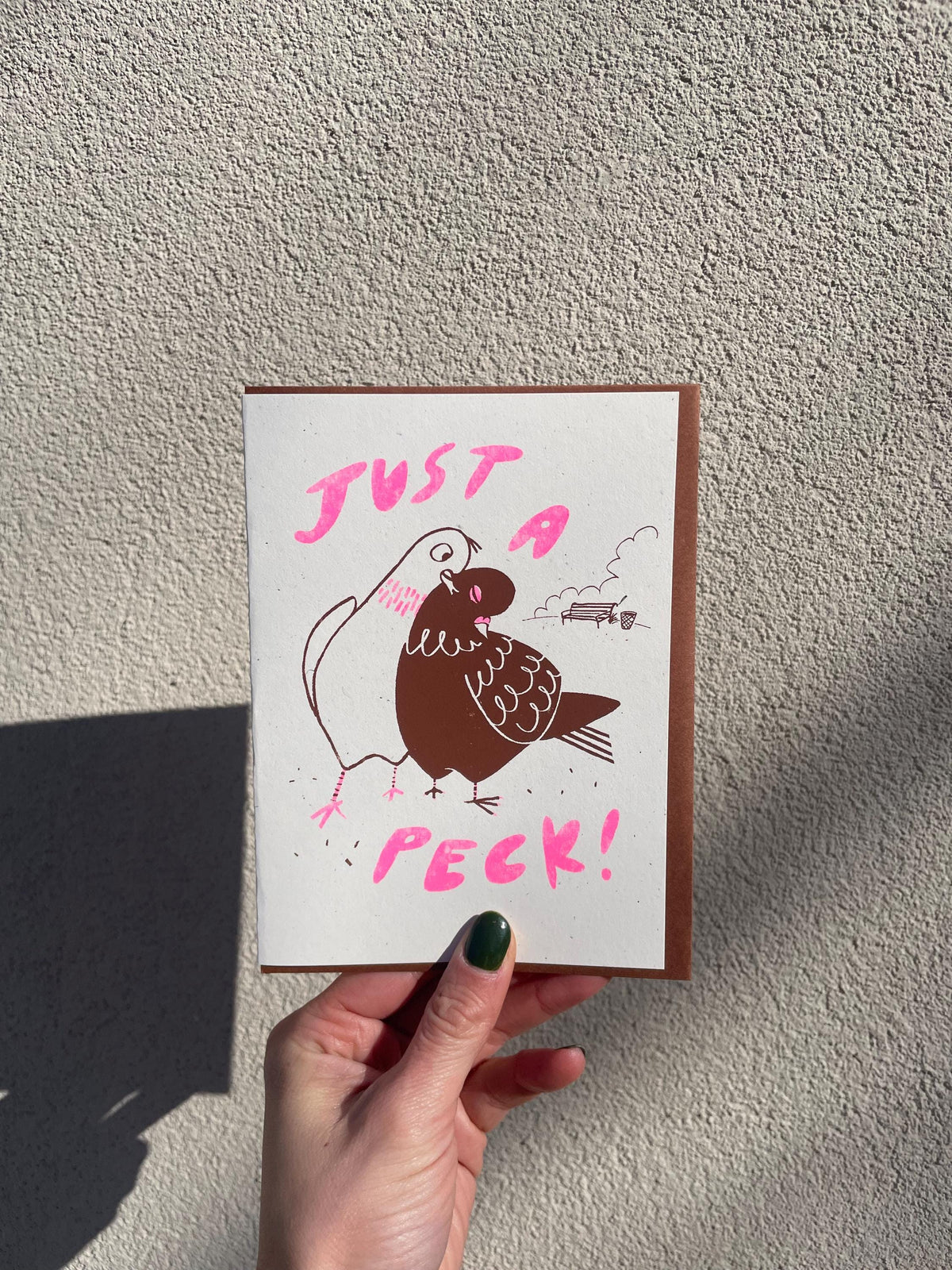 Pigeon Love - Screen Printed Greeting Card