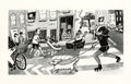Berry Street Scene Risograph Print