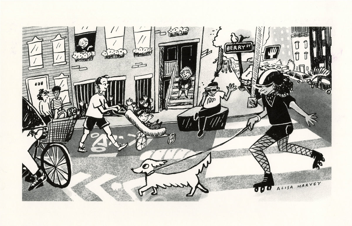 Berry Street Scene Risograph Print