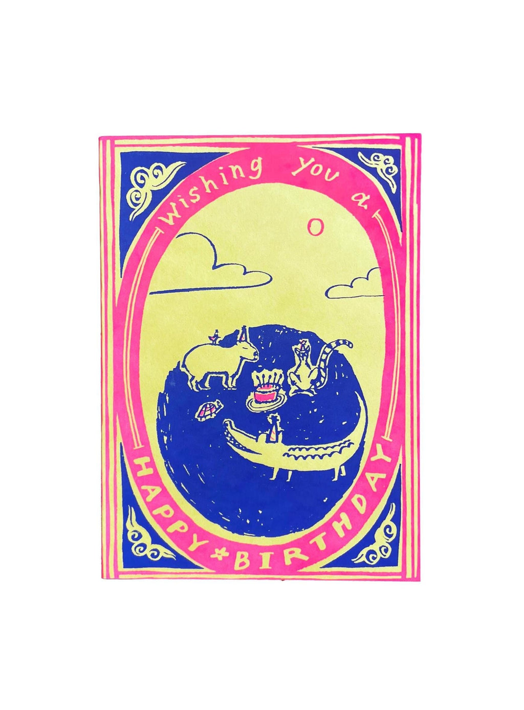 Animal Party - Screen Printed Birthday Card