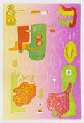 Boo Bop Bee Doo Linoblock Print