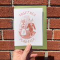 Cat Wedding - Risograph Engagement Card