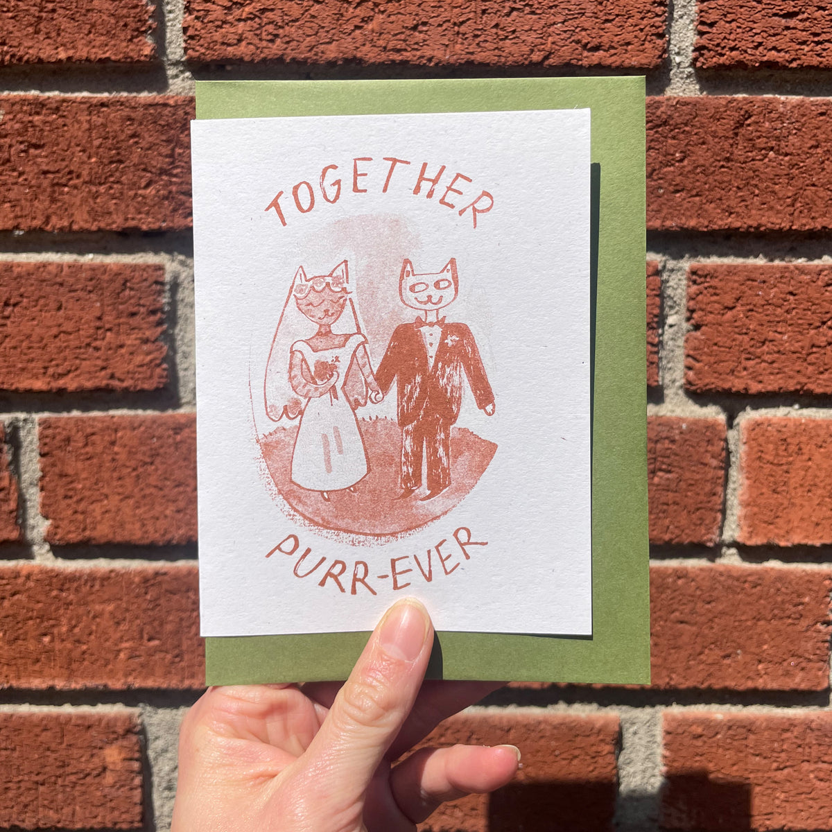 Cat Wedding - Risograph Engagement Card