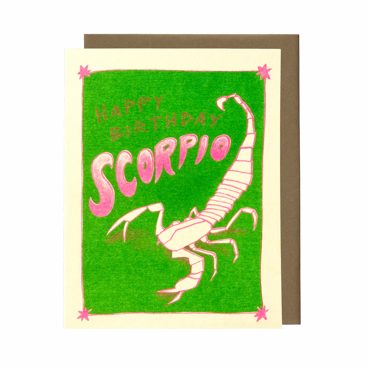 Happy Birthday Scorpio - Risograph Card